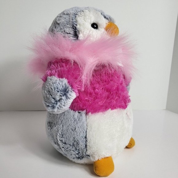 Aurora Plush Penguin Pom Pom Jewel Stuffed Animal Pink Winter Coat 2017 - Picture 2 of 16